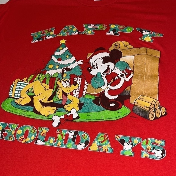 Vintage Disney Happy Holidays Oversized Single Stitch Sleep Shirt - Picture 2 of 8